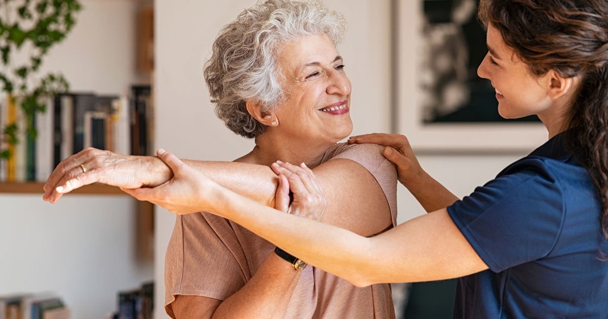 senior woman physical therapy