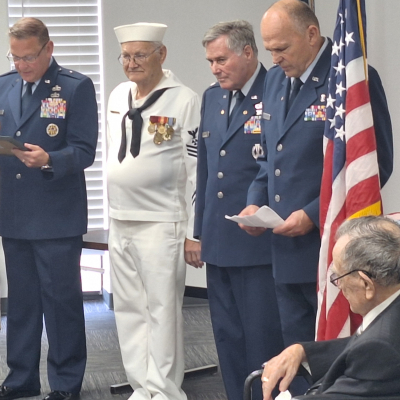 Yeoman Third Class JD Norr was recognized during a CNS Honor Salute
