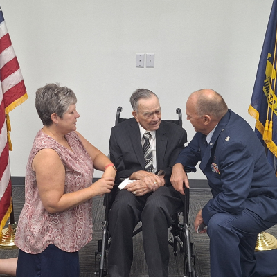 Yeoman Third Class JD Norr was recognized during a CNS Honor Salute